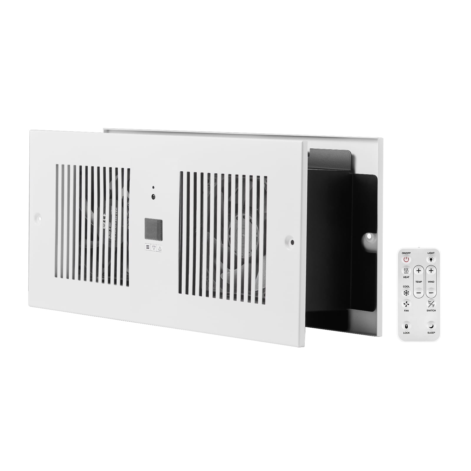 VEVOR 4-Inch Room to Room Fan, 2-in-1 300 CFM Through Wall Fan with Remote Control & Temperature Control, 10-Speed Ventilation Quiet Vent for Kitchen, Living & Laundry Room, Workshop