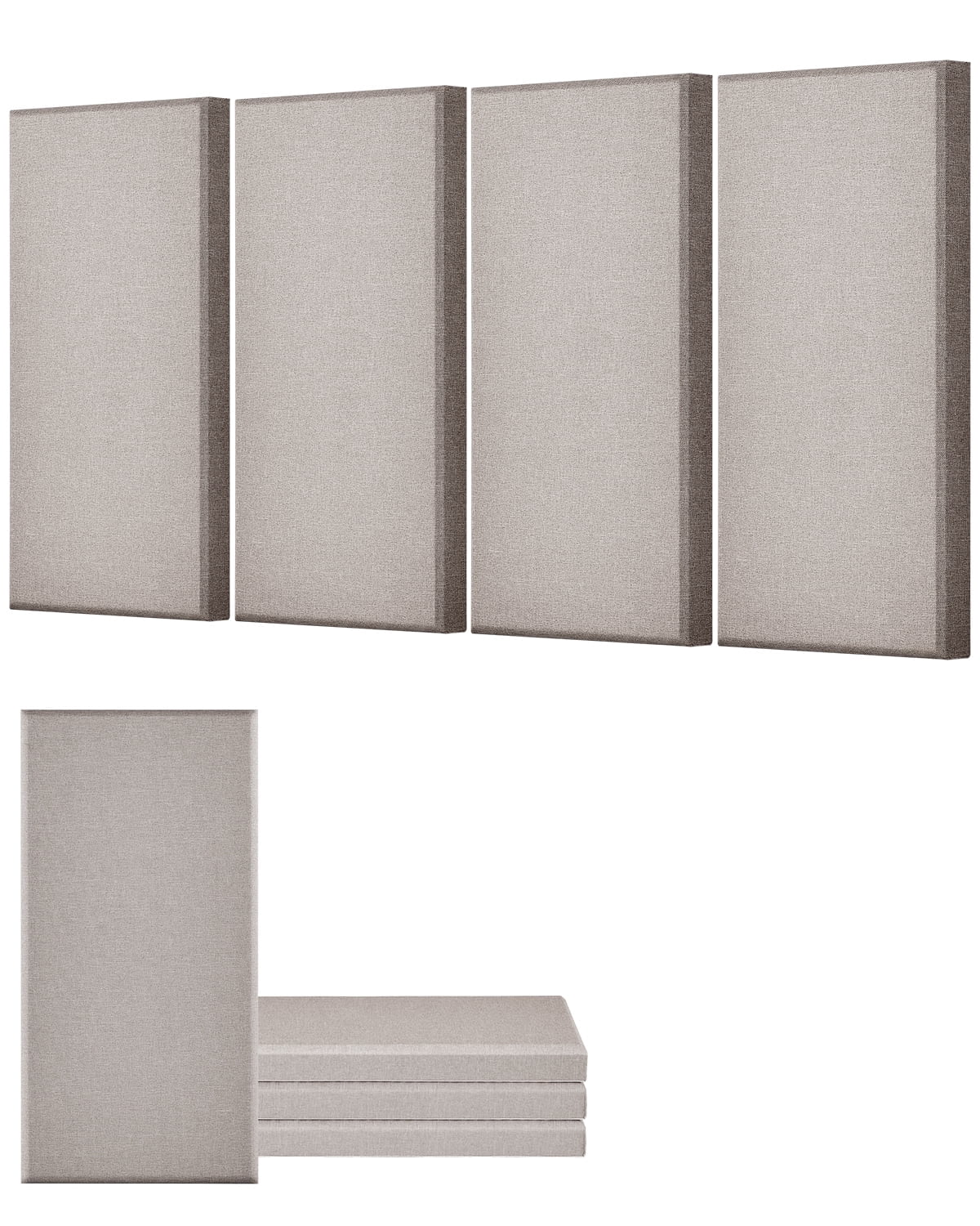 VEVOR 4 PCS Acoustic Panels, 2 inch Thick 23.6 x 11.8 inch Fiberglass Sound Absorbing Panels, Self-adhesive Soundproof Wall Boards, for Studios, Office, Home Theater,Meeting Room, Camel