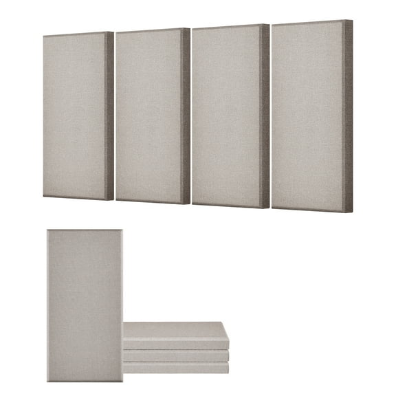 VEVOR 4 PCS Acoustic Panels, 2 inch Thick 23.6 x 11.8 inch Fiberglass Sound Absorbing Panels, Self-adhesive Soundproof Wall Boards, for Studios, Office, Home Theater,Meeting Room, Camel