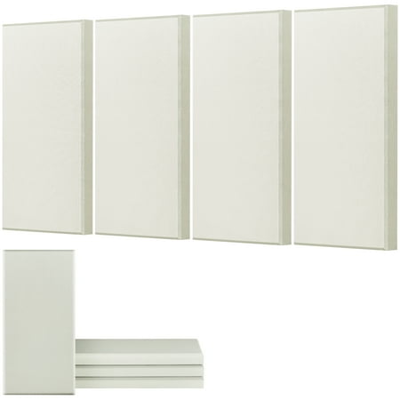 VEVOR 4 PCS Acoustic Panels, 2 inch Thick 23.6 x 11.8 inch Fiberglass Sound Absorbing Panels, Self-adhesive Soundproof Wall Boards, for Studios, Office, Home Theater,Meeting Room, Beige