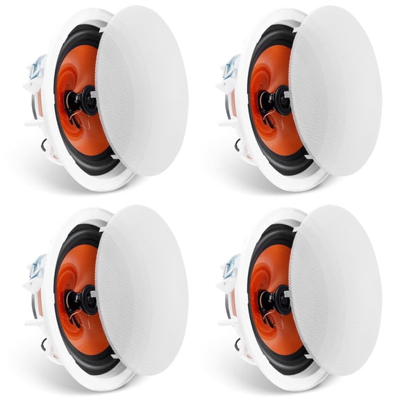 VEVOR 4 PCs 8 Inch in Ceiling Speakers, 100-Watts, Flush Mount Ceiling & in-Wall Speakers System with 8Impedance 89dB Sensitivity, for Home Kitchen Living Room Bedroom or Covered Outdoor Porches