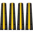 thumbnail image 1 of VEVOR 4 Pack of 1-Channel Rubber Cable Protector Ramps Heavy Duty 18000Lbs Load Capacity Cable Wire Cord Cover Ramp Speed Bump Driveway Hose Cable Ramp Protective Cover, 1 of 9