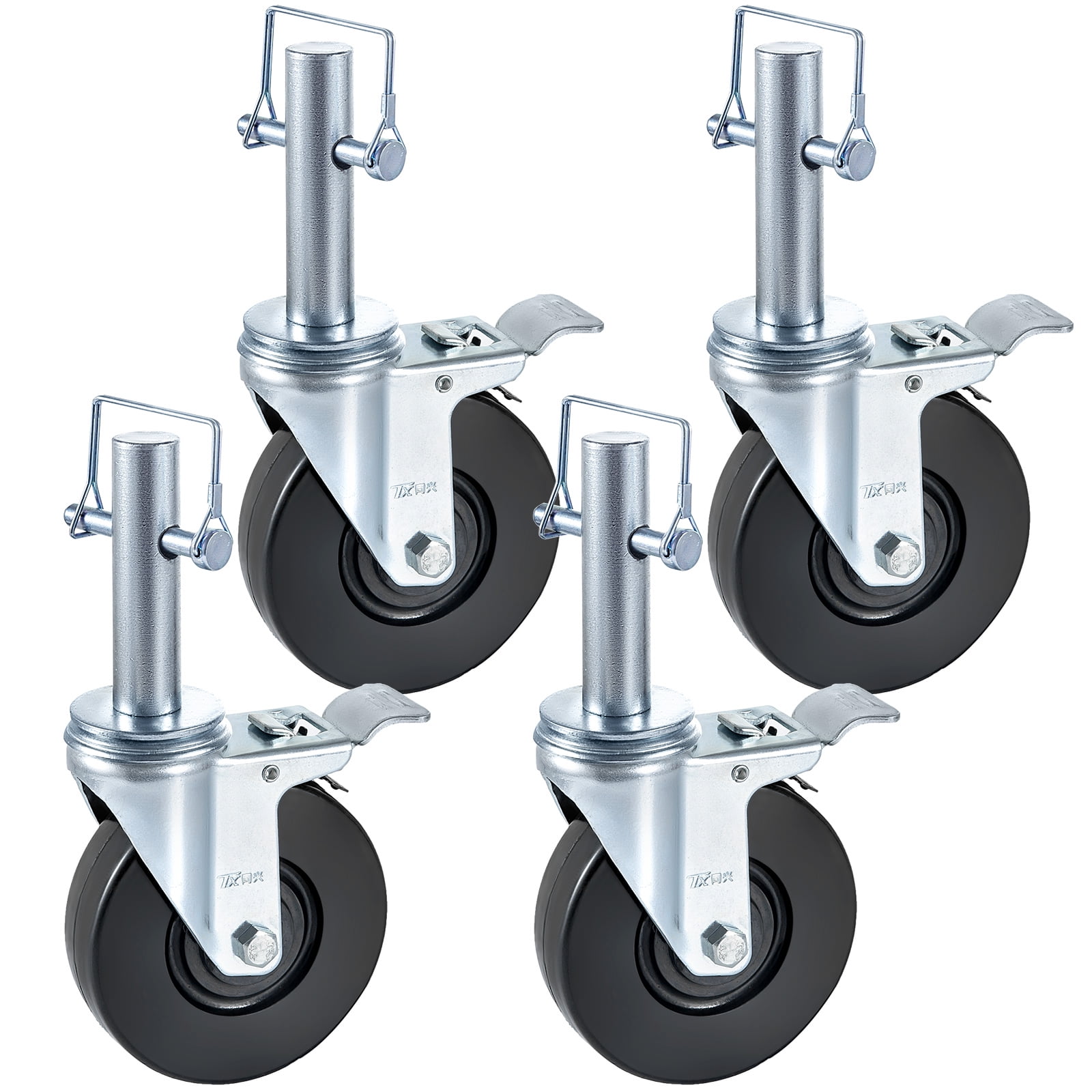 5-Inch Stainless Steel Rubber Twin Wheel Scaffolding Casters with Brake
