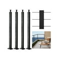 thumbnail image 1 of VEVOR 4-Pack Cable Railing Post, 36x1x2 In Horizontal-Hole Deck Railing Post with Pre-Drilled Holes, Stainless Steel Cable Rail Post with Horizontal and Curved Bracket, Black, 4JZLGZXHS914UUOI6001V0, 1 of 9