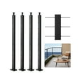 thumbnail image 1 of VEVOR 4-Pack Cable Railing Post, 36x2x2 In Horizontal-Hole Deck Railing Post with Pre-Drilled Holes, Stainless Steel Cable Rail Post with Horizontal and Curved Bracket, Black, 4JZLGZXHS914MY65M001V0, 1 of 9