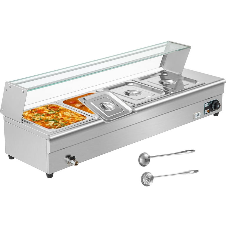 110V 6-Pan Bain-Marie Buffet Food Warmer Steam Table
