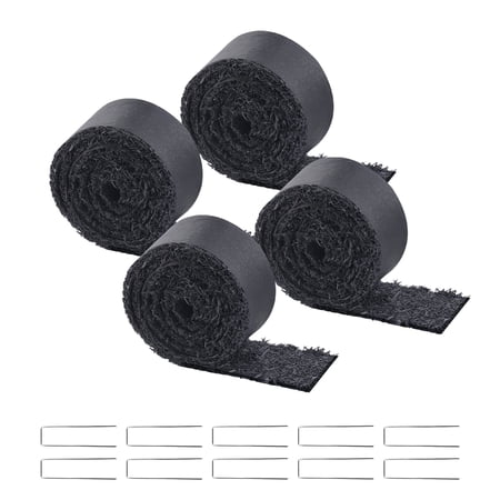 VEVOR 4 Rolls Rubber Mulch Mat – 120"x4.5" Durable Landscaping Ground Cover