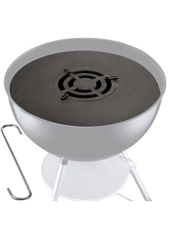 40" Replacement BBQ Grill Griddle Grate, Carbon Steel Griddle Grill with Center Grate, Easy Maintenance Grate Insert for 18 Inch Kettle BBQ, Griddle Grill Attachment for Round Grills, Burgers