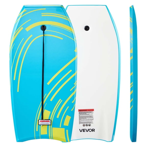 VEVOR 42-Inch Bodyboard, Body Board Trainer with EPS Foam Core & Wrist Leash, UV-Resistant Beach Bodyboard for Beginners, Youth Up to 180 lbs