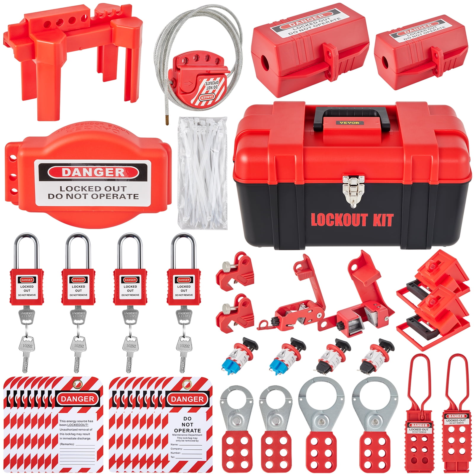 VEVOR 42 pcs Lockout Tagout Kits, Electrical Safety Loto Kit