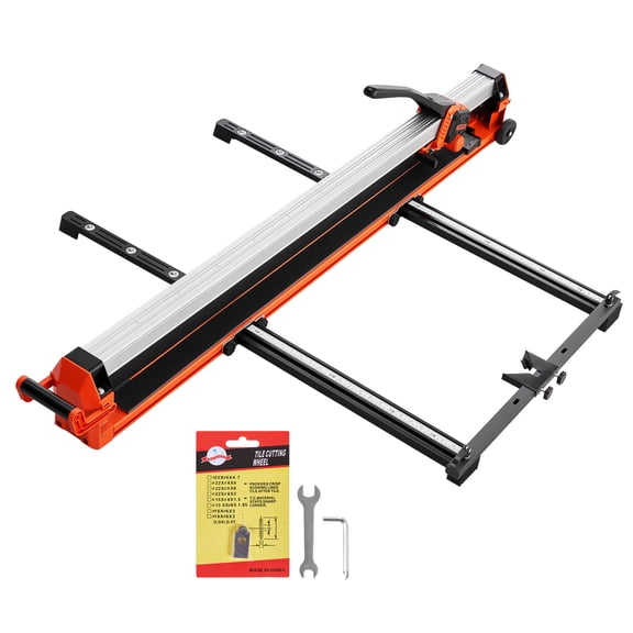 VEVOR 47.2-Inch Manual Tile Cutter, Upgraded Rail and Sliding Head, Precision Alignment Guide, Tungsten Carbide Cutting Wheel, Support Legs with Swivel Wheels, for DIY Pros, Ceramic, Floor,Wall Tiles
