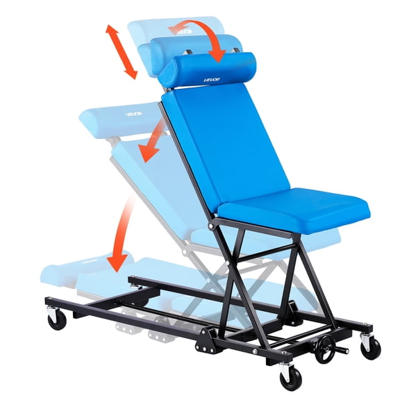 VEVOR 48 in Height Adjustable Mechanic Creeper, 570 lbs Under Car Rolling Garage Creeper Seat with Adjustable Backrest & Headrest, Padded Shop Chair for Auto & Aircraft Repair