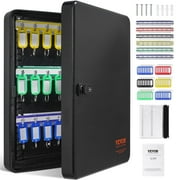 VEVOR 48-Key Cabinet, Key Safe with Combination & Key Lock, Digital Security Storage Box Steel Key Organizer with Adjustable Racks,48 pcs Colorful Key Tags and A Record Card for School, Office,Hotel
