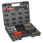 VEVOR 49-Piece Thread Chaser Set, UNC UNF and Metric Thread Restorer Tool, Rethreading Tool Kit with 22 Taps 24 Dies 3 Thread Files Storage Case, Heat Treated Steel, for Mechanics DIY Enthusiasts
