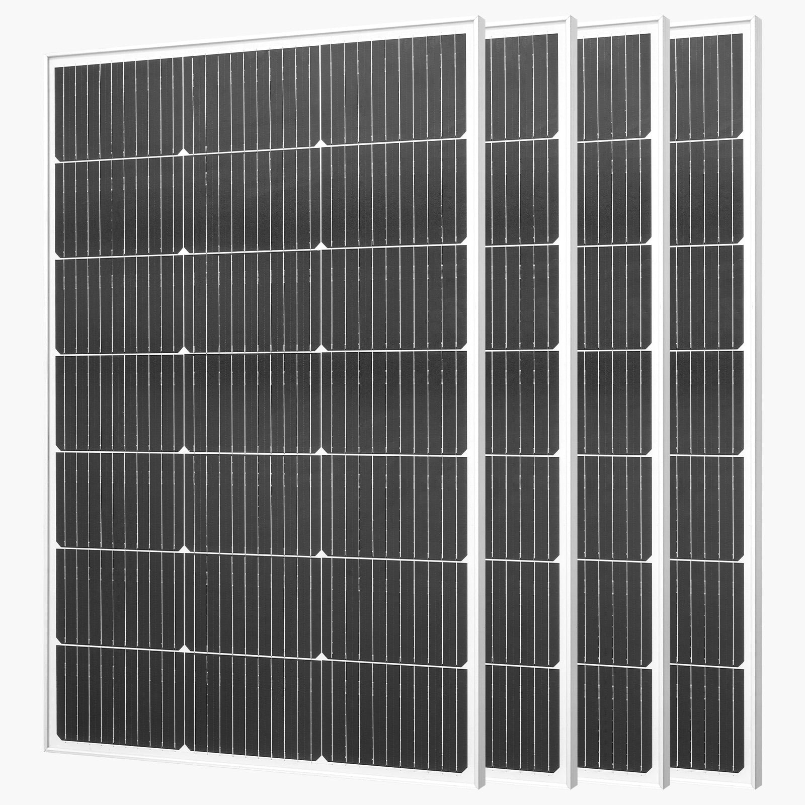 VEVOR 4PCS 100W Monocrystalline Solar Panels, 23% High-Efficiency Mono PV Module with Stable MC4 Output & Aluminum Frame, IP65 Waterproof Solar Panel for Car Boat Flat Rooftop Off-Grid Applications