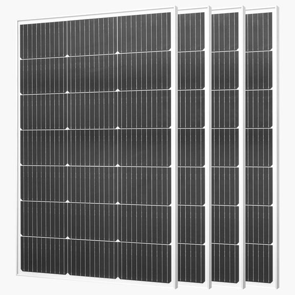 VEVOR 4PCS 100W Monocrystalline Solar Panels, 23% High-Efficiency Mono PV Module with Stable MC4 Output & Aluminum Frame, IP65 Waterproof Solar Panel for Car Boat RV Flat Rooftop Off-Grid Application
