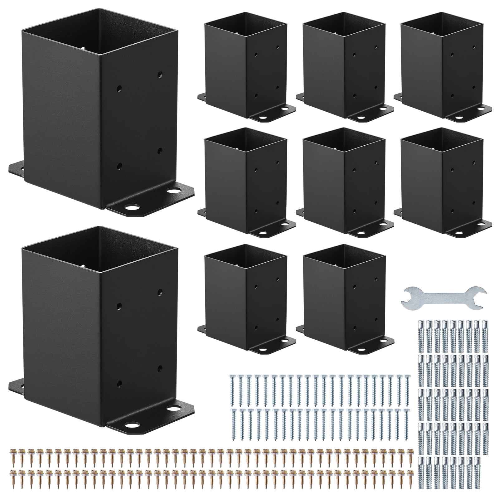 Inner Post Support VEVOR 4x4 Post Base 10 Pcs, Inner Size 3.6x3.6 inch / 91.44x91.44 mm ...