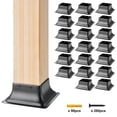 thumbnail image 1 of VEVOR 4x4 Post Base 20Pcs, Internal 3.6"x3.6" Heavy Duty Powder-Coated Steel Post Bracket Fit for Standard Wood Post Anchor, Decking Post Base for Deck Porch Handrail Railing Support, 1 of 9