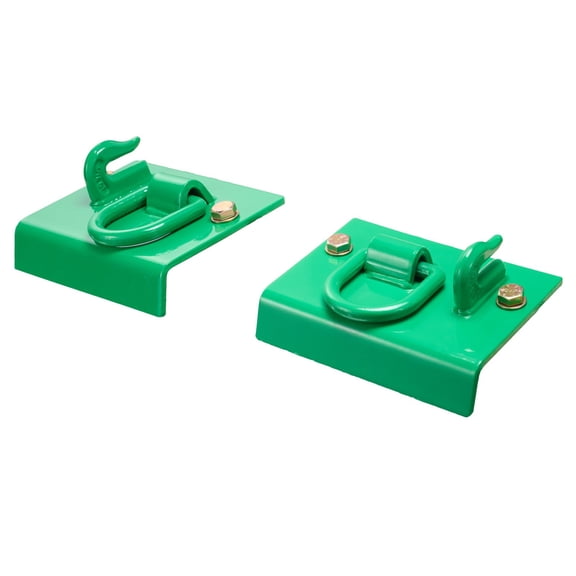 VEVOR 5/16" Tractor Bucket Hook with Tie Down Ring, Grade 70 Forged Steel 2 Pack Bolt-On Grab Hook with Back Plate Compatible for Tractor Bucket RV UTV Truck, Maximum Break Strength 12,000 lbs, Green