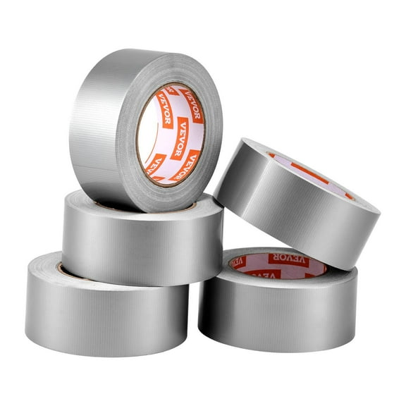VEVOR 5-Pack Duct Tape, 2 in x 30 Yards, No Residue Strong Adhesive Waterproof Temperature-Resistant Heavy Duty Duct Tape, Tear by Hand, for Indoor Ou