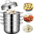 thumbnail image 1 of VEVOR 5-Tier Stainless Steel Steamer 11in Multi-Layer Cookware Pot with Handles, 1 of 9