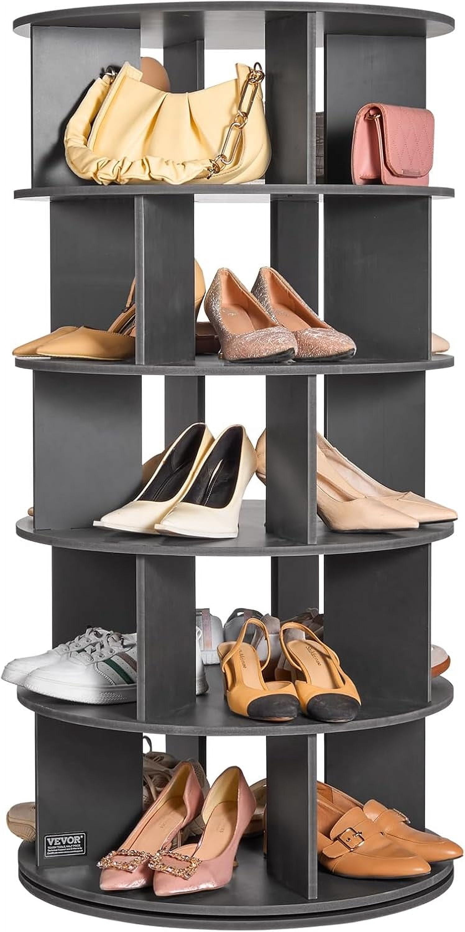 VEVOR 5 Tiers Rotating Shoe Rack Tower, 360°Spinning Shoe Display ...