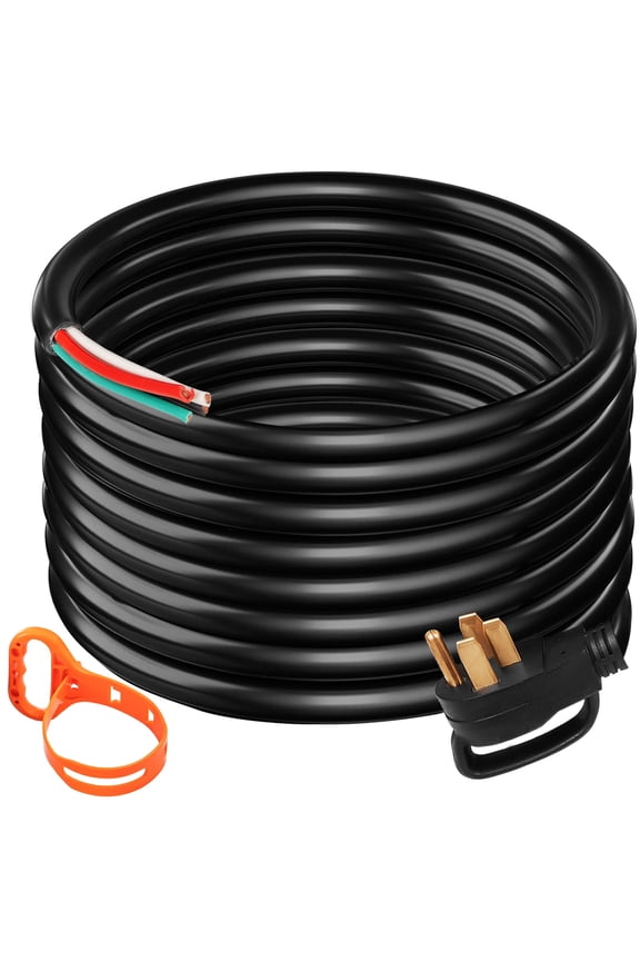50 Amp Generator Extension Cord 4 Wire 6 Gauge STW 6/3+8/1 Generator Cord 125V 250V Generator Power Cord N14-50P & SS2-50R Portable Handle (15Ft 50 Amp)