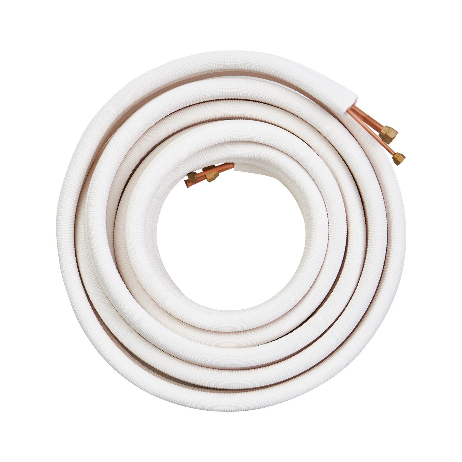 VEVOR 50FT Mini Split Line Set, 1/4" & 1/2" O.D Copper Pipes Tubing and Triple-Layer Insulation, for Mini Split Air Conditioning Refrigerant or Heating Pump Equipment & HVAC with Wrapping Strips.