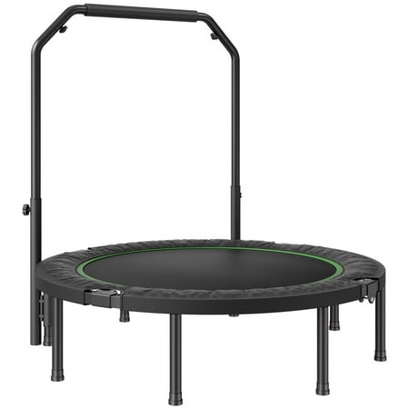 VEVOR 52" Foldable Mini Fitness Trampoline for Adults, Exercise Rebounder with Adjustable Handle