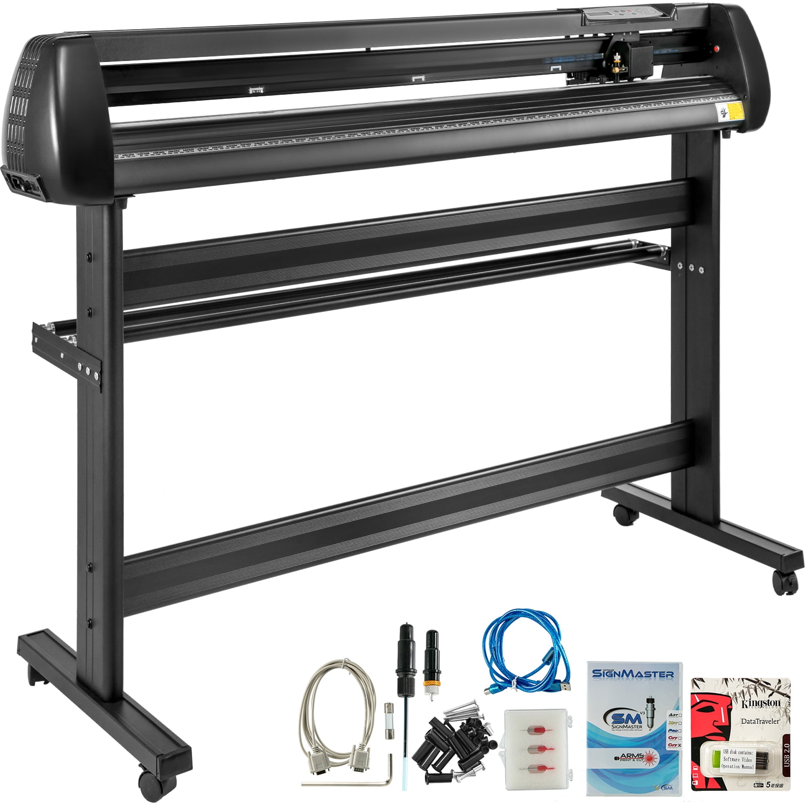 VEVOR 53 inch Vinyl Cutter,1350mm Vinyl Cutting Plotter,Vinyl Cutter Machine,Manual Vinyl Printer Plotter Cutter with Floor Stand,Vinyl Plotter Adjustable Force Speed for Sign Making