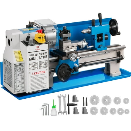 VEVOR 538465264, 7 in X 14 in Mini Metal Lathe 550 W 0.75 HP 2250 RPM