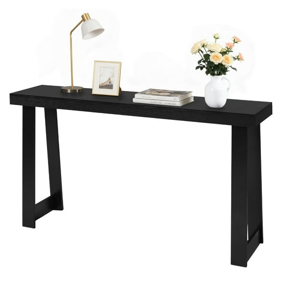 VEVOR 56 in Console Table, Modern Desk Behind the Couch, Wooden Rectangle Entrance Desk, Narrow Long Sofa Table Accent Stand, Ideal for Hallway, Bedroom, Living Room, Foyer, Easy Assembly, Black