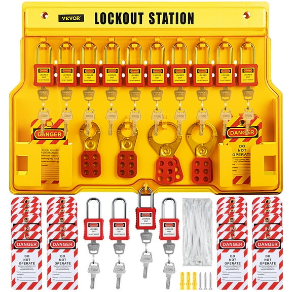 VEVOR 58 pcs Lockout Tagout Kits, Electrical Safety Loto Kit Includes Padlocks, Lockout Station, Hasp, Tags & Zip Ties, Lockout Tagout Safety Tools for Industrial, Electric Power, Machinery
