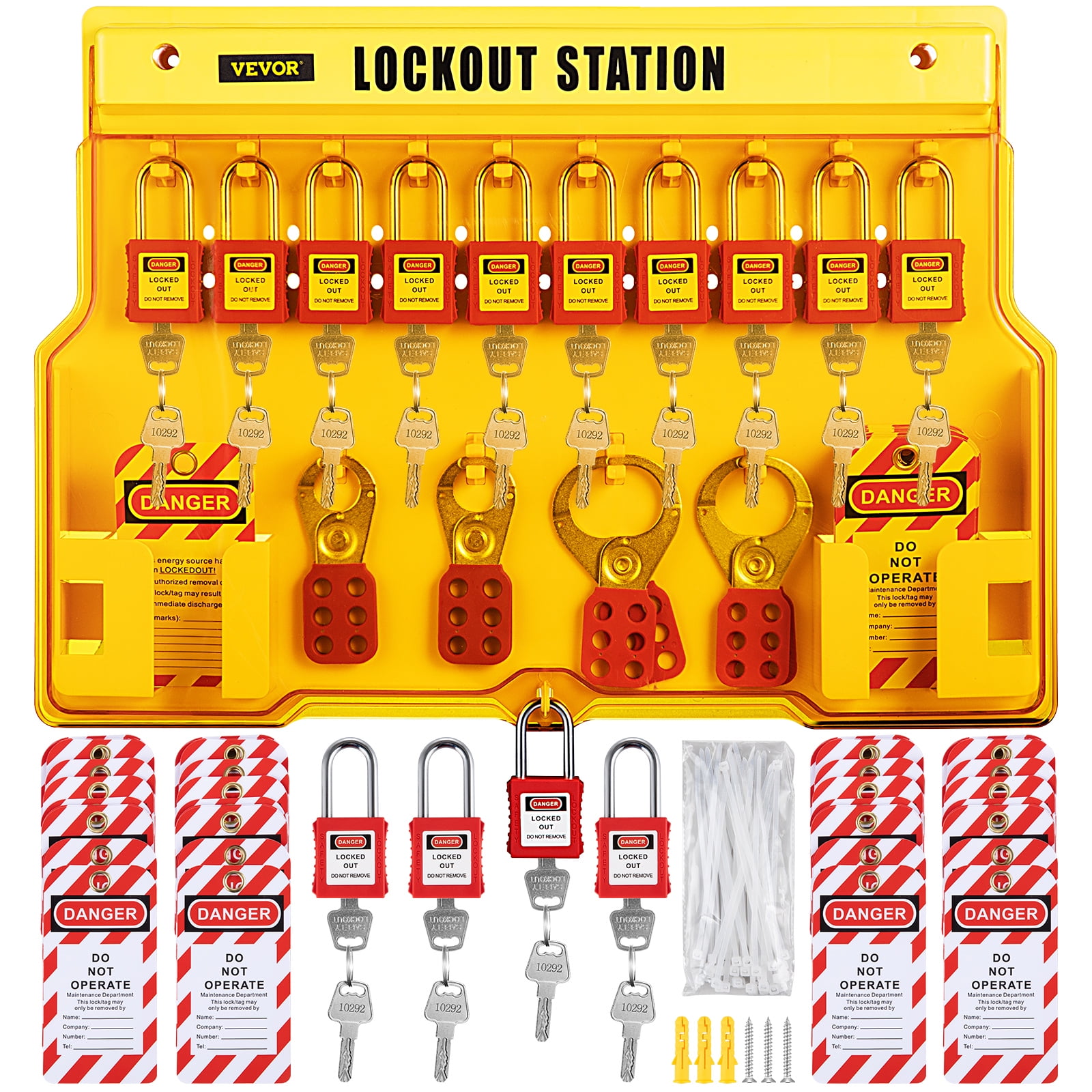 VEVOR 58 pcs Lockout Tagout Kits, Electrical Safety Loto Kit Includes