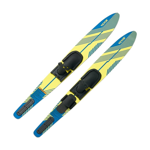 VEVOR 59" Water Skis, Adult Water Ski with X-7 Adjustable Horseshoe Bindings & Padded Rear Toe Plate, High-gloss UV Coating Waterskis Combo for Adults Up to 300 lbs