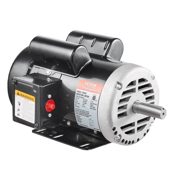 VEVOR 5HP Air Compressor Electric Motor, 230V 25 Amps, 56HZ Frame 3450RPM, 7/8" Keyed Shaft, 2.25" Shaft Length, Single Phase, CCW/CW (Factory Setting is CCW)
