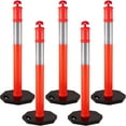 thumbnail image 1 of VEVOR 5Pack Delineator Posts, PE Delineator Post Kit 44 Inch Height, 10 inch Reflective Band, Traffic Delineator Posts with Rubber Base, Orange, 1 of 7