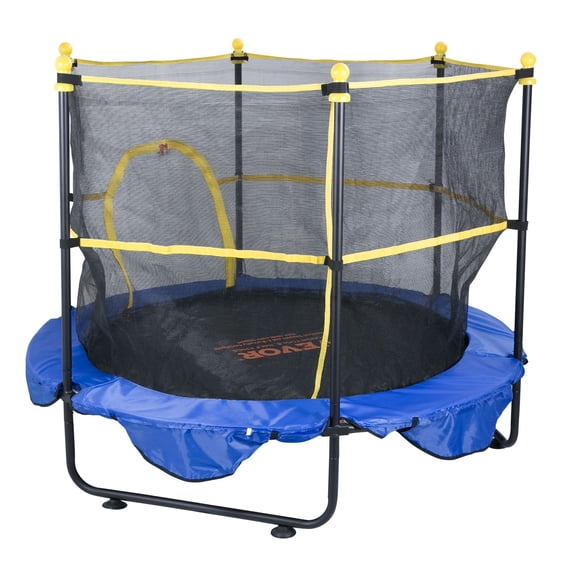 VEVOR 5ft Kids Trampoline, 60" Indoor/Outdoor Trampoline with Safety Enclosure, Basketball Hoop, and Ocean Balls - Mini Toddler Recreational Trampoline
