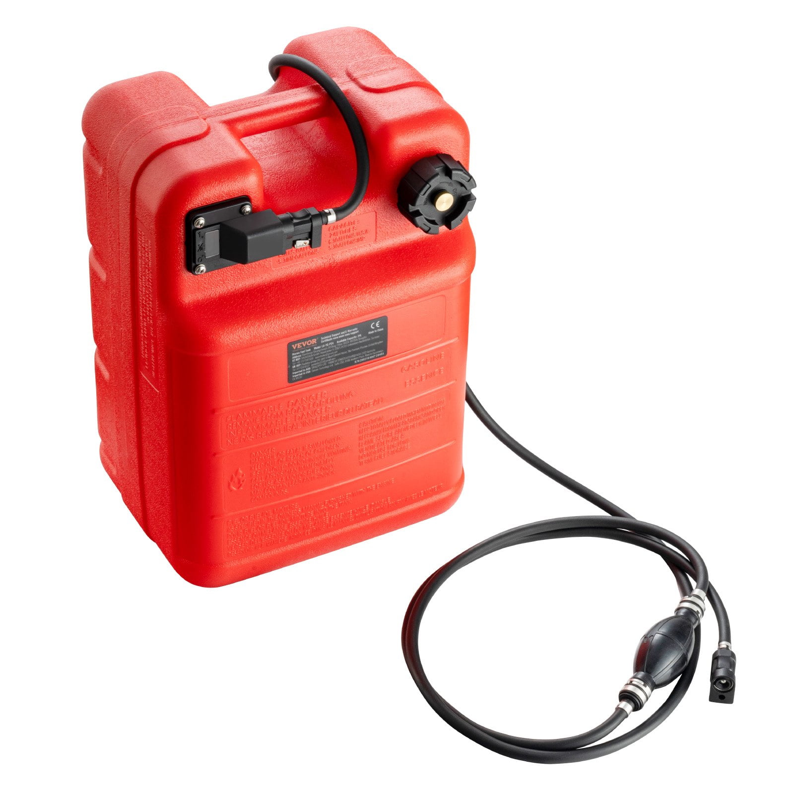 VEVOR 6.34-Gallon Portable Marine Fuel Tank with Hose for Outboard Engines