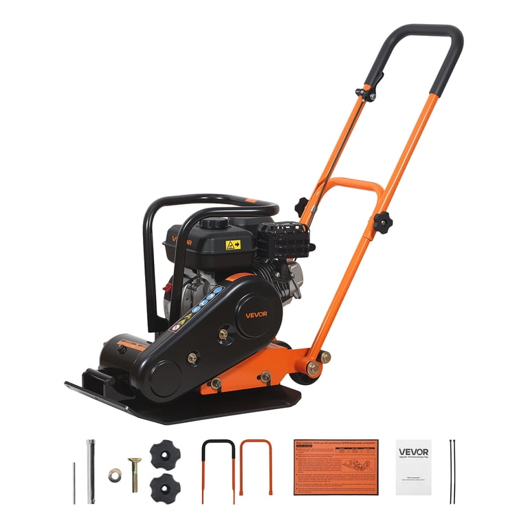 VEVOR Gas-Powered Plate Compactor, 6.5 HP 196CC Engine, 5600 VPM