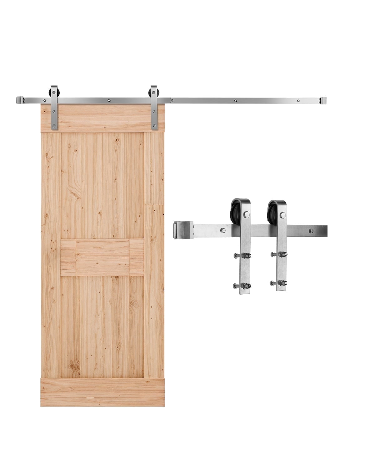 VEVOR 6.6FT Sliding Barn Door Hardware Kit, 330 LBS Weight Capacity ...