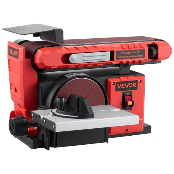 VEVOR 6" Disc Sander & 4" x 36" Belt Sander, 400W Professional Belt Disc Sanders Combo with 0 - 45 Adjustable Worktable & Dust Collection Port for Woodworking, Knife Sharpening, DIY Crafting