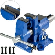 VEVOR 6" Heavy Duty Bench Vise , Double Swivel Rotating Vise Head/Body Rotates 360  ,Pipe Vise Bench Vices 30Kn Clamping Force, for Clamping Fixing Equipment Home or Industrial Use
