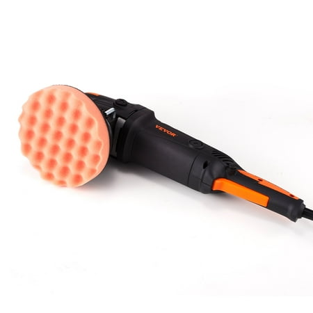 VEVOR 6-Inch Dual Action Random Orbital Buffer Polisher, 1900-4600 RPM, 6 Variable Speeds - Car Detailing Kit with Detachable Handle for Cars, Boats, Polishing, and Waxing