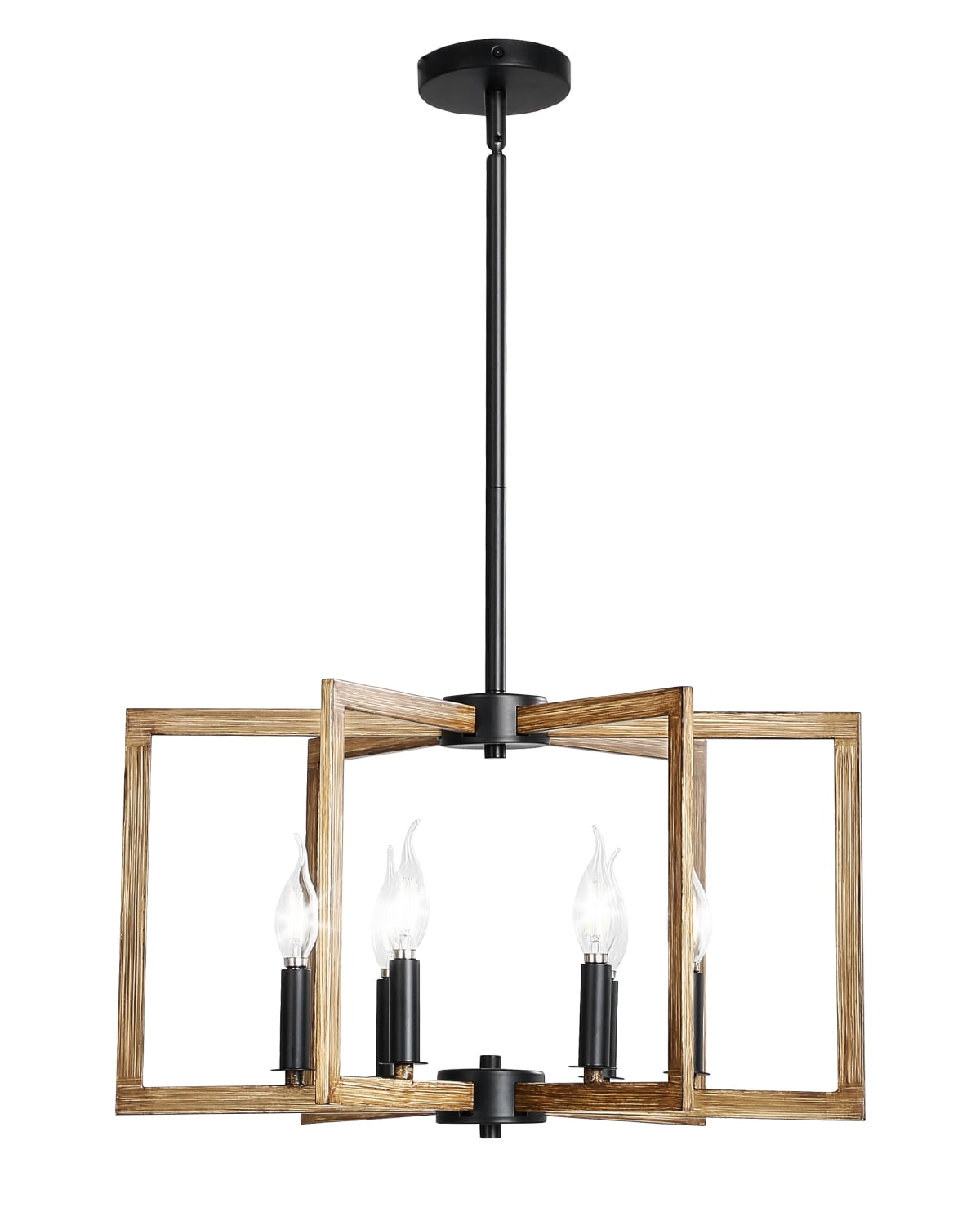 VEVOR 6-Light Chandelier, Metal Farmhouse Chandelier, Adjustable Height, Dining Room Hanging Light Fixture for Ceilings, Modern Chandelier for Bedroom, Foyer, Hall, Kitchen, Living Room