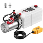 VEVOR 6 Quart Hydraulic Pump, Double Acting Hydraulic Trailer Pump, 3200PSI Max Relief Pressure, 0.91GPM Flow Rate, DC12V 1.6KW Power Unit for Dump Trailer Car Lifting Horizontal Installation