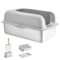 thumbnail image 1 of 6 in Deep Cat Litter Box Odor-Free Litter Box with Filtering Foot Board, 1 of 6