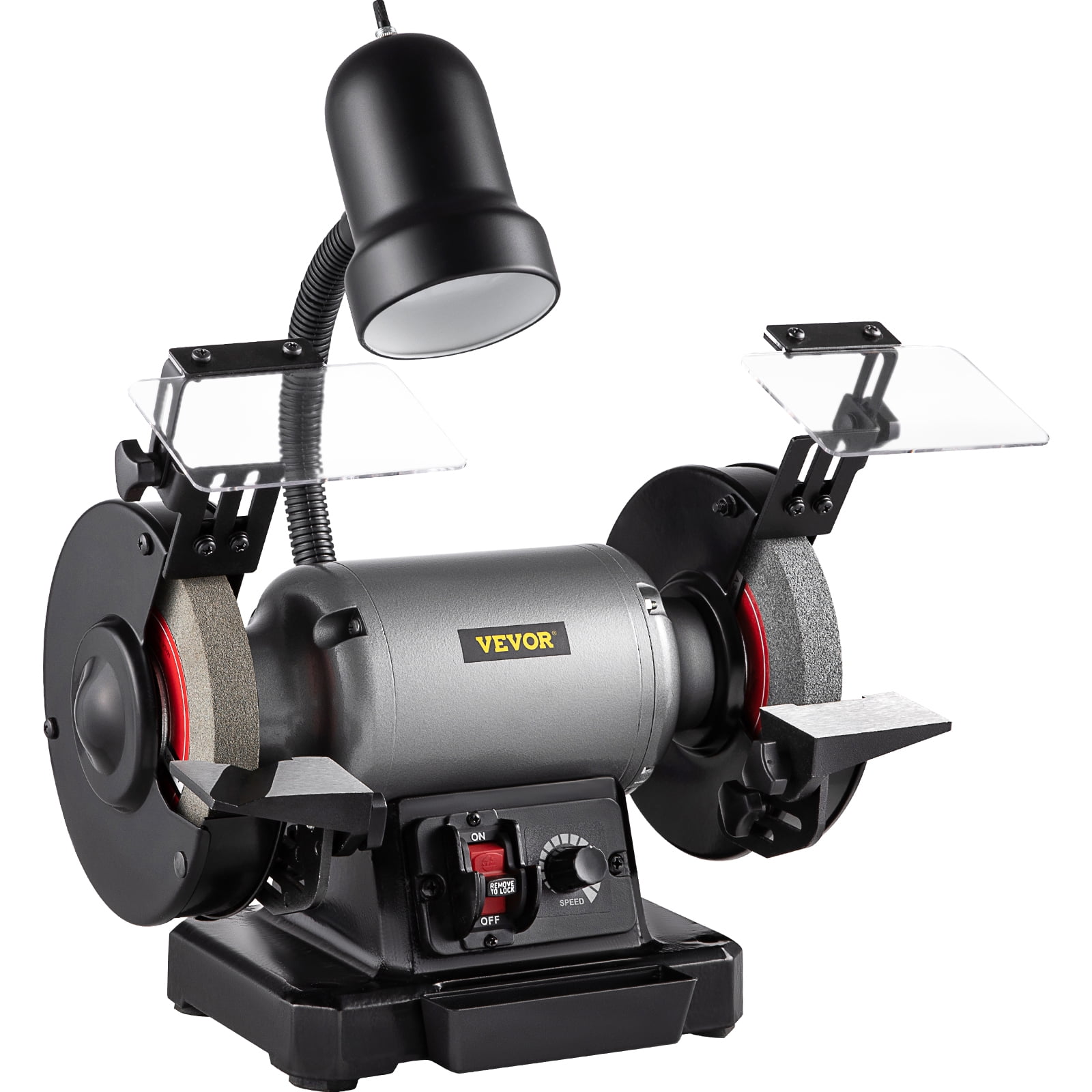 VEVOR 6 inch Bench Grinder, 250W 1/3 HP Motor, Variable-Speed Benchtop Grinder with 3400 RPM and Work Light, Two Types Wheels for Grinding, Sharping and Smoothing Sansujyuku sansujyuku.com