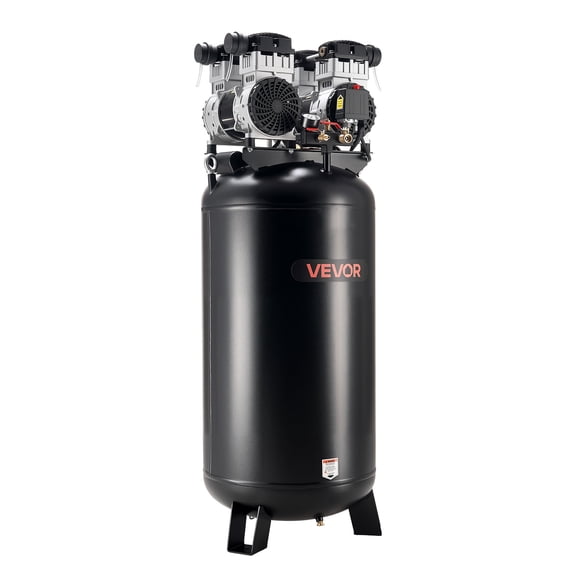 VEVOR 60 Gallons Heavy-Duty Air Compressor, 4HP 10SCFM at 90PSI Air Compressors with Max 125PSI Pressure, Oil-Free Compressor Tank for Industrial Manufacturing, Large Workshops (230V 60Hz, No-Plug)