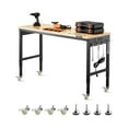 thumbnail image 1 of VEVOR 60-Inch Adjustable Workbench, 2000 lbs Load, Work Bench with Power Outlet, Wheels, and Pegboard, Heavy Duty Oak Wood Top Work Table for Garage, Workshop, Office, and Home, 1 of 9